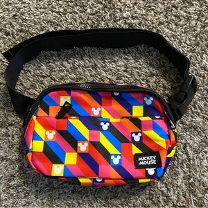 Disney Mickey Mouse Belt Bag Kid’s Black Fanny Waist Pack Bioworld Pouch Travel